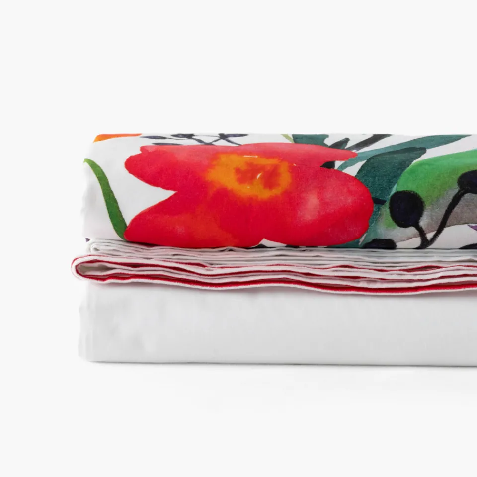 Carré Blanc Drap de lit coton Rosella|Femme Coffrets Cadeaux|Draps De Lit