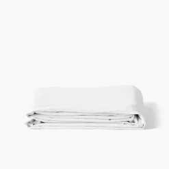 Carré Blanc Drap de lit en pur coton lavé biologique Souffle blanc| Draps De Lit