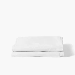 Carré Blanc Drap de lit en pur coton lavé biologique Souffle blanc| Draps De Lit
