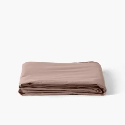 Carré Blanc Drap de lit percale de coton Neo taupe| Draps De Lit