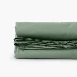 Carré Blanc Drap de lit percale de coton Neo thym| Draps De Lit