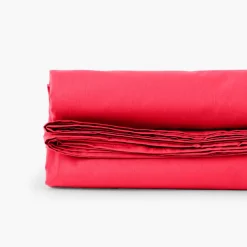 Carré Blanc Drap de lit percale de coton Neo framboise| Draps De Lit