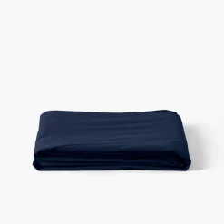Carré Blanc Drap de lit percale de coton Neo marine| Draps De Lit