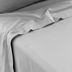 Carré Blanc Drap de lit percale de coton Neo gris| Draps De Lit