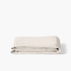 Carré Blanc Drap de lit pur coton lavé biologique Souffle vanille| Draps De Lit