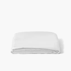 Carré Blanc Drap de lit satin de coton lavé bio Quartz blanc| Draps De Lit