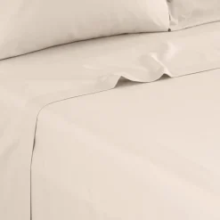 Carré Blanc Drap de lit satin de coton lavé bio Quartz dune| Draps De Lit