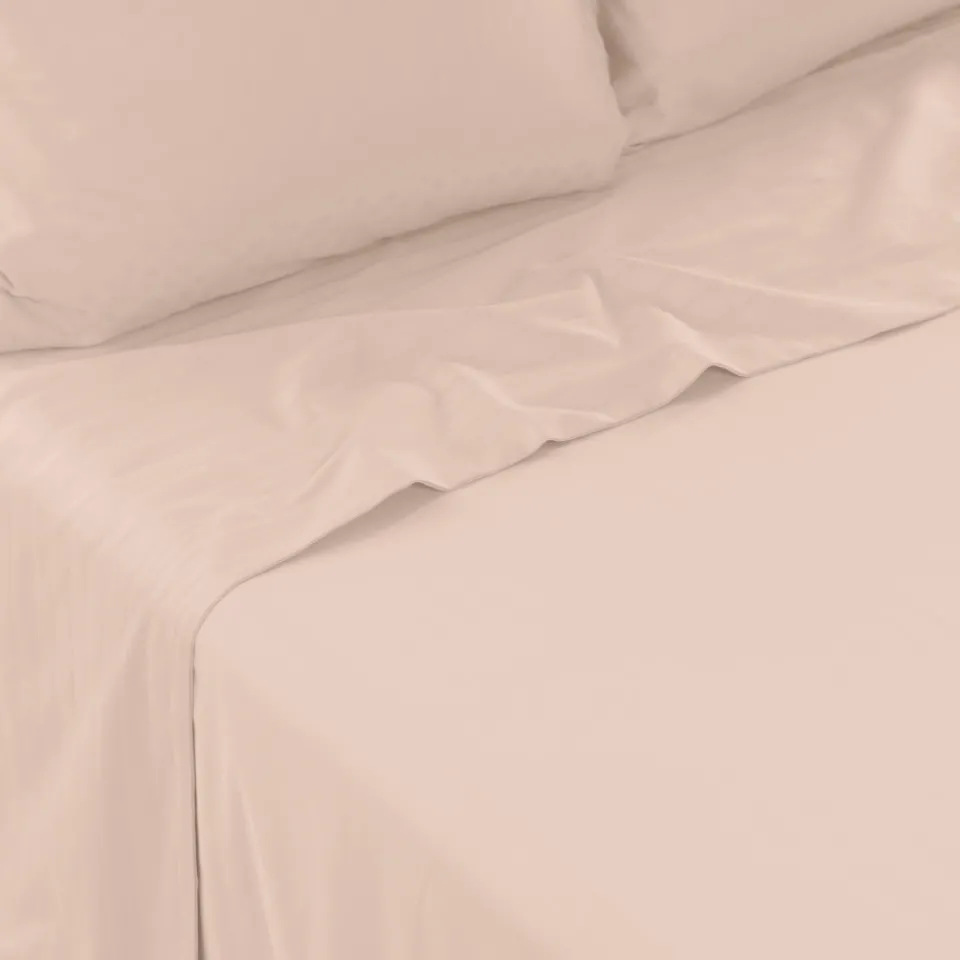 Carré Blanc Drap de lit satin de coton jacquard pois et rayures Prestige nacre| Draps De Lit