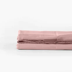 Carré Blanc Drap de lit satin de coton lavé bio Quartz blush| Draps De Lit