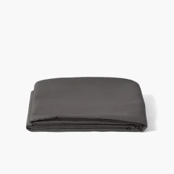 Carré Blanc Drap de lit satin de coton lavé bio Quartz galet| Draps De Lit