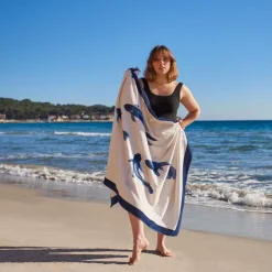 Carré Blanc Drap de plage coton Hypnotic| La Plage