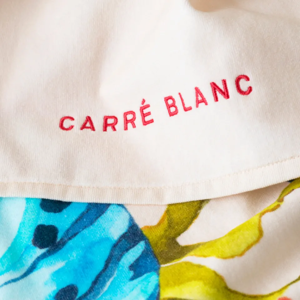 Carré Blanc Drap de plage coton Récif| La Plage