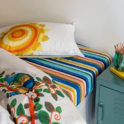 Carré Blanc Drap housse coton bio Pinata|Enfant Linge De Litbio|Draps Housse