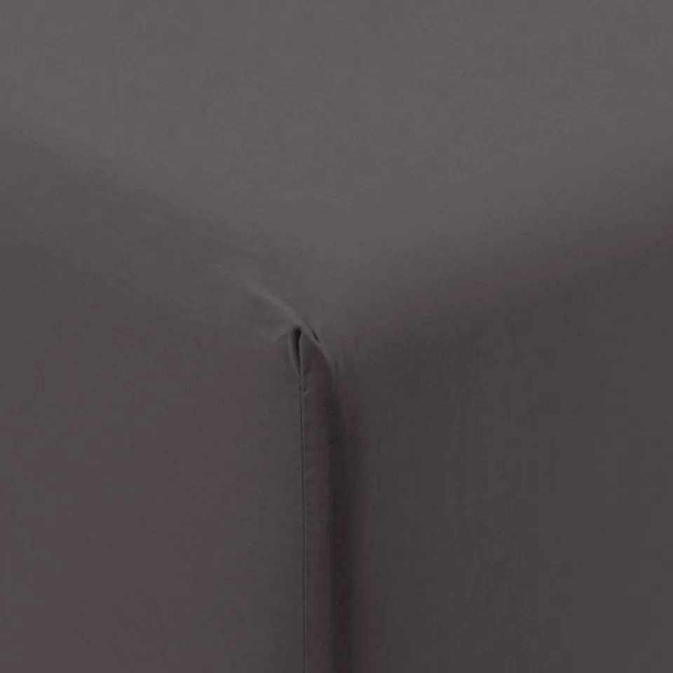 Carré Blanc Drap housse coton lavé Songe charbon| Draps Housse