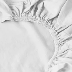 Carré Blanc Drap housse coton lavé Songe blanc| Draps Housse