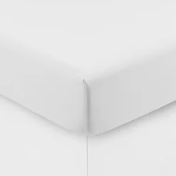 Carré Blanc Drap housse coton lavé Songe blanc| Draps Housse