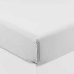 Carré Blanc Drap housse en pur coton lavé biologique Souffle blanc|Enfant Draps Housse|Draps Housse