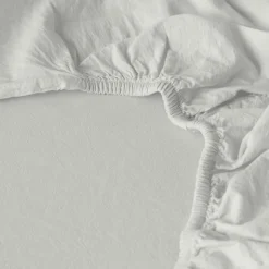 Carré Blanc Drap housse en pur coton lavé biologique Souffle nuage|Enfant Draps Housse|Draps Housse