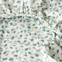 Carré Blanc Drap housse percale de coton Neo thym végétal| Draps Housse