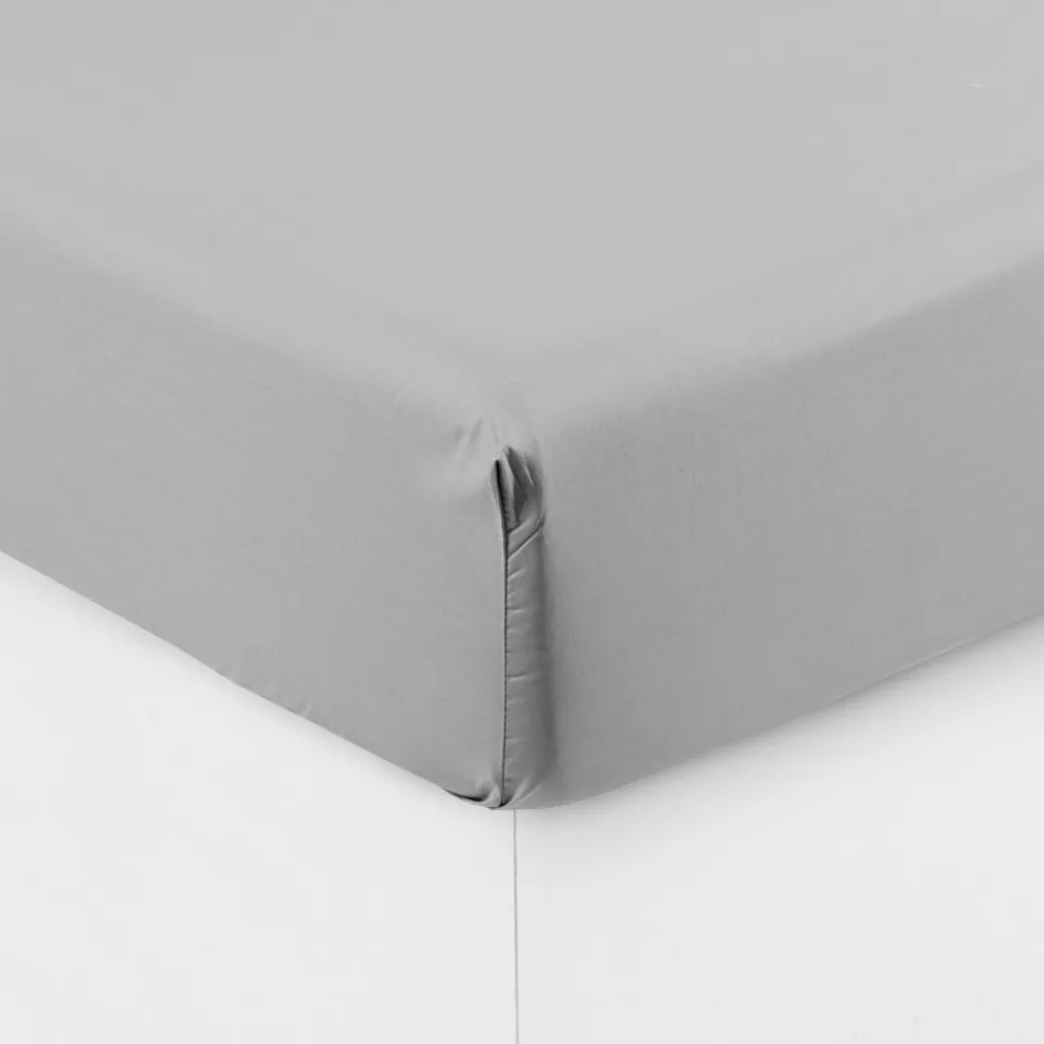 Carré Blanc Drap housse percale de coton Neo gris|Enfant Draps Housse|Draps Housse