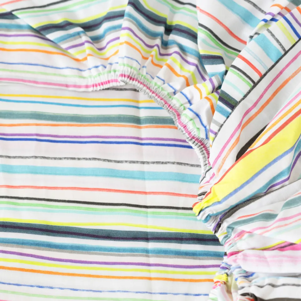 Carré Blanc Drap housse percale de coton Récif| Draps Housse