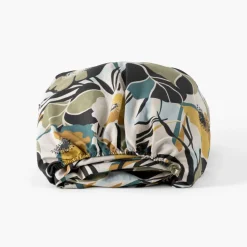 Carré Blanc Drap housse percale de coton Neo ficelle floral| Draps Housse