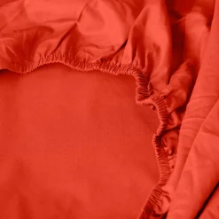 Carré Blanc Drap housse percale de coton Neo safran| Draps Housse