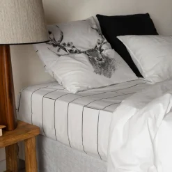 Carré Blanc Drap housse percale de coton Elaphe| Draps Housse