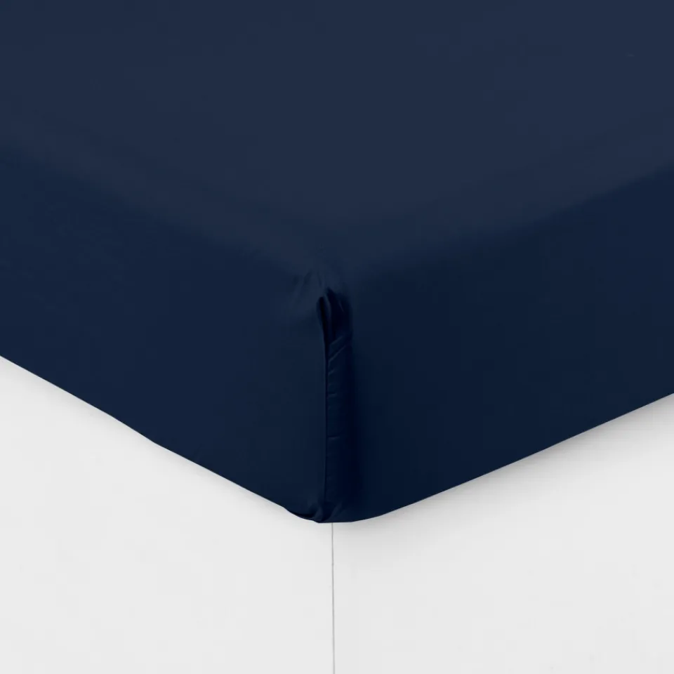 Carré Blanc Drap housse percale de coton Neo marine|Enfant Draps Housse|Draps Housse