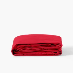 Carré Blanc Drap housse percale de coton Neo rouge| Draps Housse