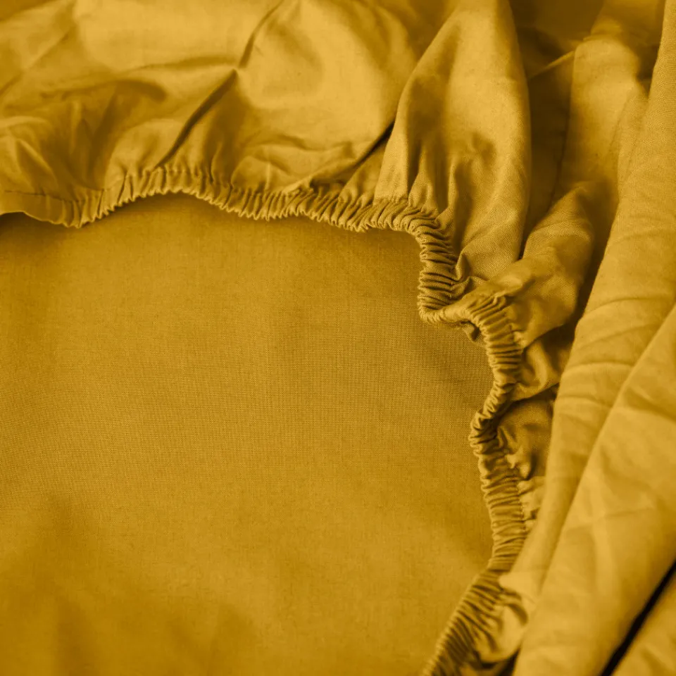 Carré Blanc Drap housse percale de coton Neo curry| Draps Housse