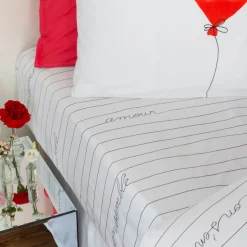 Carré Blanc Drap housse percale de coton Monamour| Draps Housse