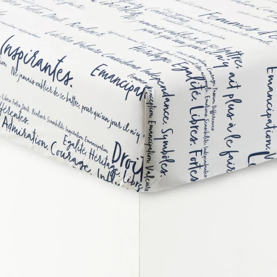 Carré Blanc Drap housse percale de coton Simones| Draps Housse