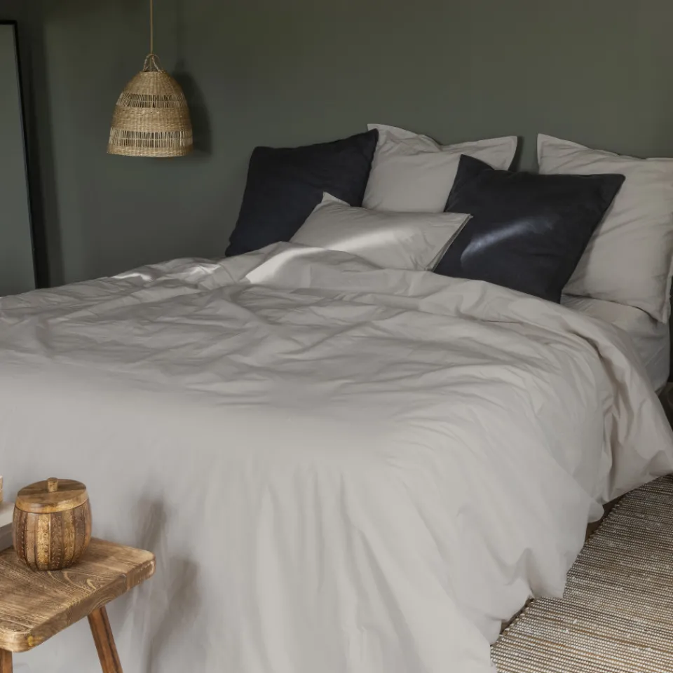 Carré Blanc Drap housse percale de coton Neo ficelle| Draps Housse