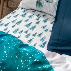 Carré Blanc Drap housse pur coton biologique Boréales|Enfant Linge De Litbio|Draps Housse