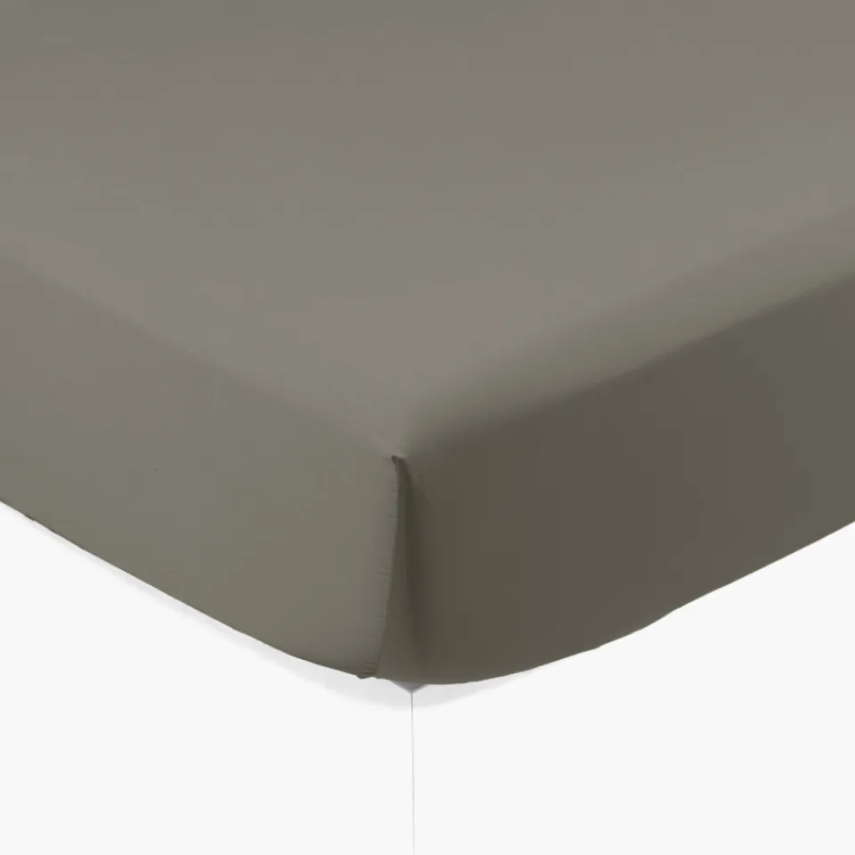 Carré Blanc Drap housse satin de coton lavé biologique Quartz jade| Draps Housse