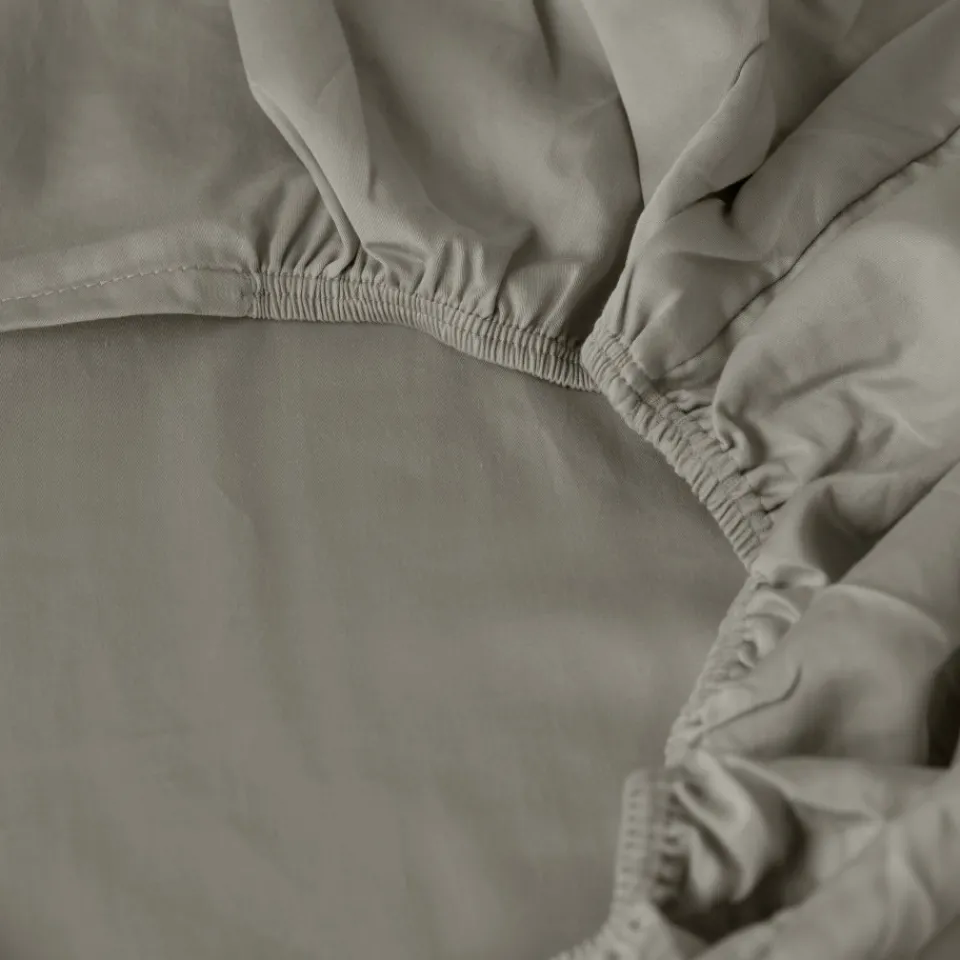 Carré Blanc Drap housse satin de coton lavé biologique Quartz jade| Draps Housse