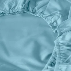 Carré Blanc Drap housse satin de coton uni Prestige glacier| Draps Housse