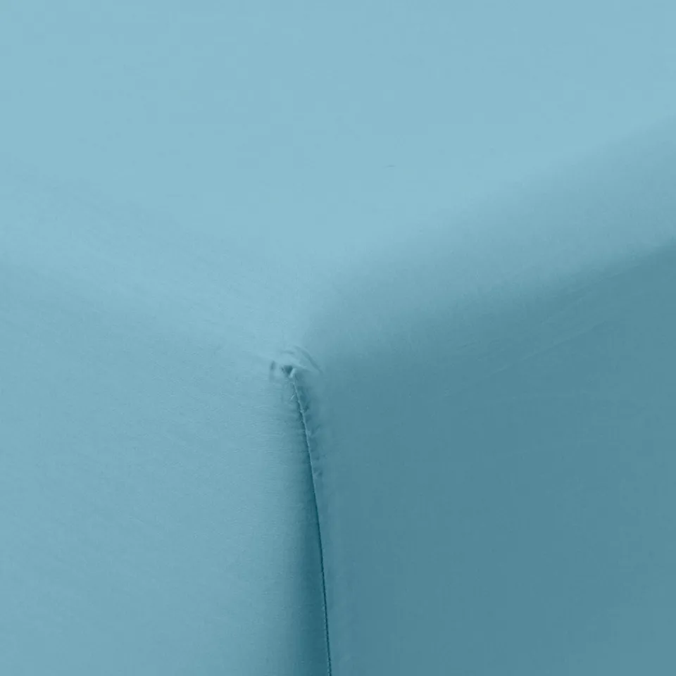 Carré Blanc Drap housse satin de coton uni Prestige glacier| Draps Housse