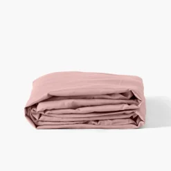 Carré Blanc Drap housse satin de coton lavé bio Quartz blush| Draps Housse