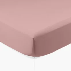 Carré Blanc Drap housse satin de coton lavé bio Quartz blush| Draps Housse