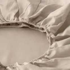 Carré Blanc Drap housse satin de coton lavé bio Quartz dune|Femme Coffrets Cadeaux|Draps Housse