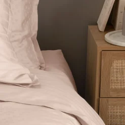 Carré Blanc Drap housse satin de coton uni Prestige nacre| Draps Housse