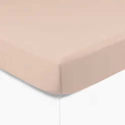 Carré Blanc Drap housse satin de coton uni Prestige nacre| Draps Housse