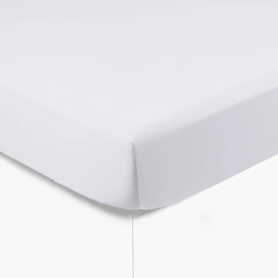 Carré Blanc Drap housse satin de coton uni Prestige blanc| Draps Housse