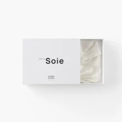 Carré Blanc Déshabillé kimono en soie de mûrier Beauté ivoire|Femme Coffrets Cadeaux|Capsule Soienew