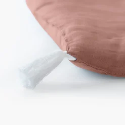 Carré Blanc Edredon lin et coton lavé Songe rose cendré| Plaids Et Couvre-lits|Plaids