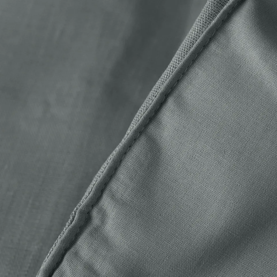 Carré Blanc Edredon lin et coton lavé Songe kaki cendré| Plaids Et Couvre-lits|Plaids