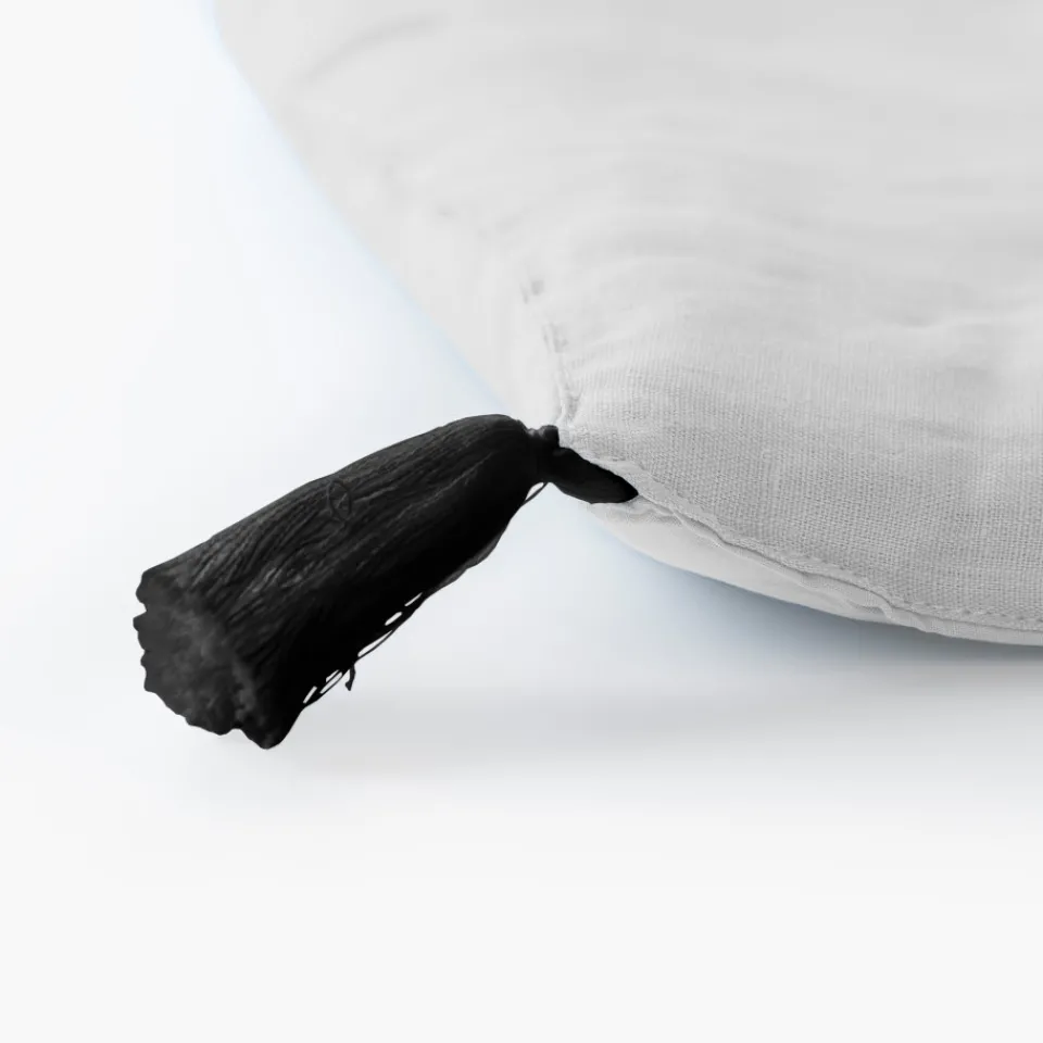 Carré Blanc Edredon lin et coton lavé Songe blanc| Plaids Et Couvre-lits|Plaids