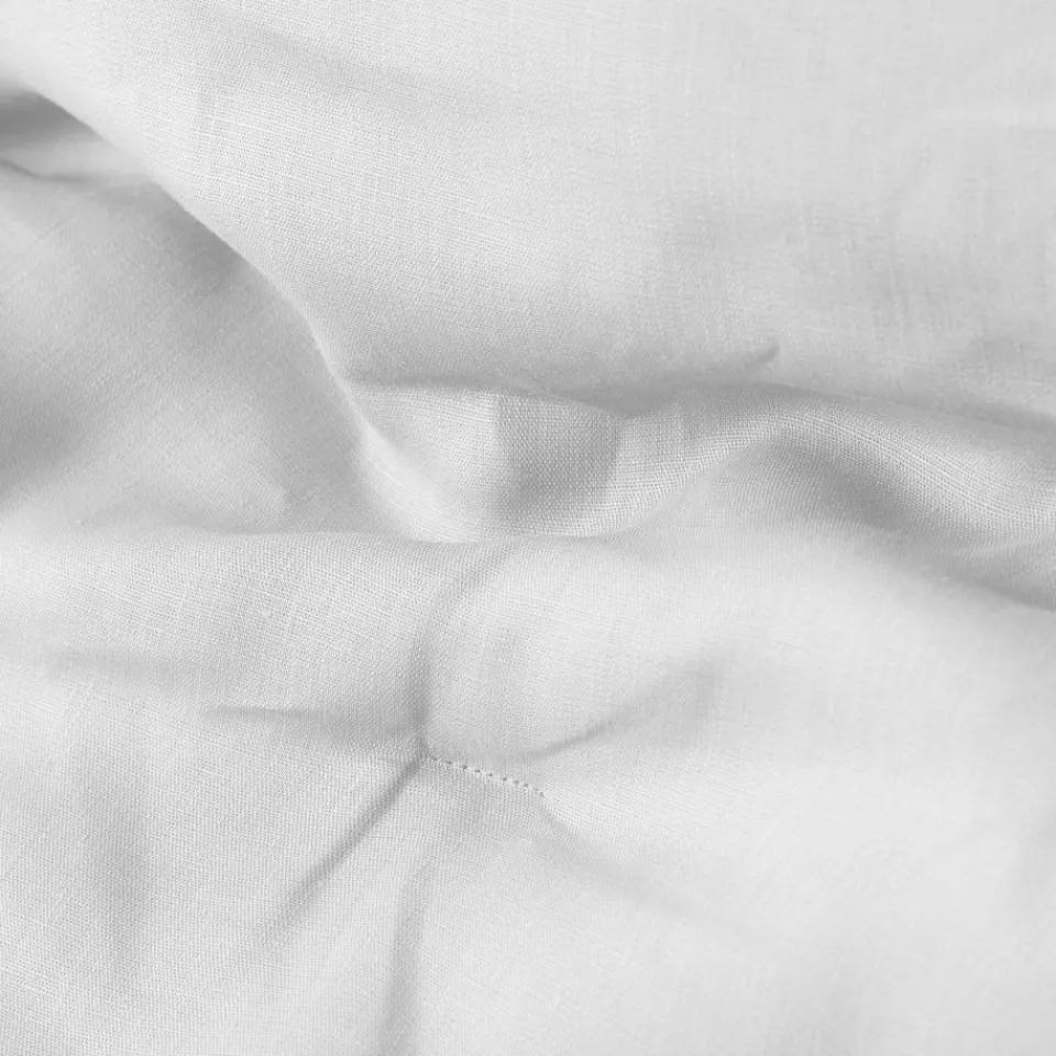 Carré Blanc Edredon lin et coton lavé Songe blanc| Plaids Et Couvre-lits|Plaids
